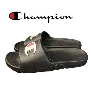NEW Champion Women's "The Takeover" Black Slide Logo Sandals 11